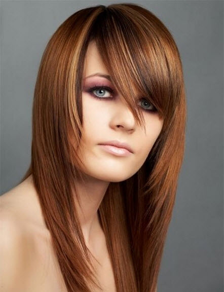 Haarschnitt für langes Haar mit Pony