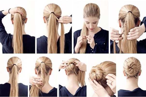 Einfache DIY-Frisuren. Schritt für Schritt Fotos