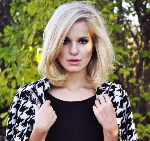 Langer Bob-Haarschnitt bis zu den Schultern