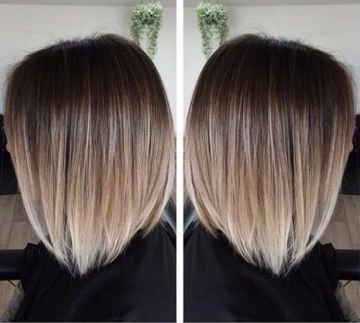 Färben von Balayage auf einem länglichen Quadrat