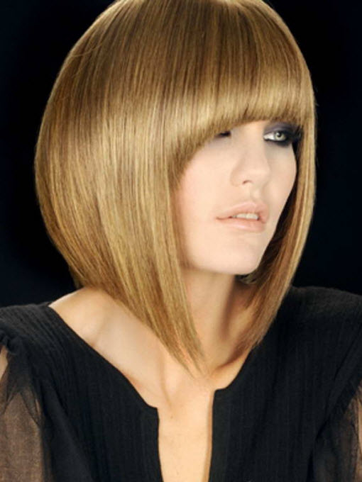 Langer Bob-Haarschnitt mit Pony