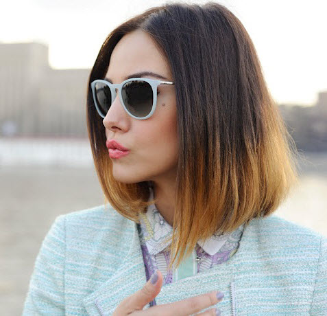 Ombre-Färbung auf dem Platz: Foto