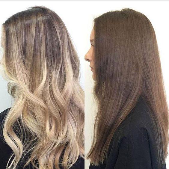 Balayage-Färbung: Vorher-Nachher-Fotos