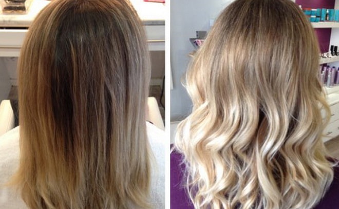 Balayage-Färbung: Vorher-Nachher-Fotos
