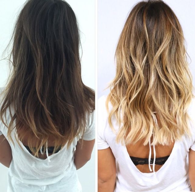 Balayage-Färbung: Vorher-Nachher-Fotos