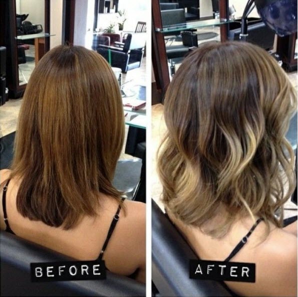 Balayage-Färbung: Vorher-Nachher-Fotos