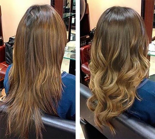 Balayage-Färbung: Vorher-Nachher-Fotos