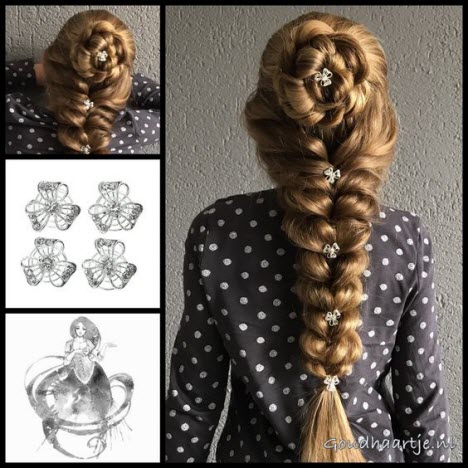 Schönes Flechten für langes Haar