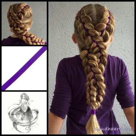 Schönes Flechten für langes Haar