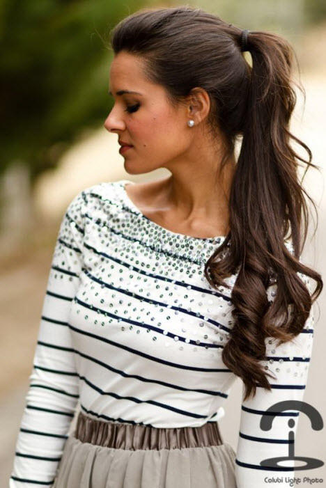 Frisur für langes Haar für jeden Tag