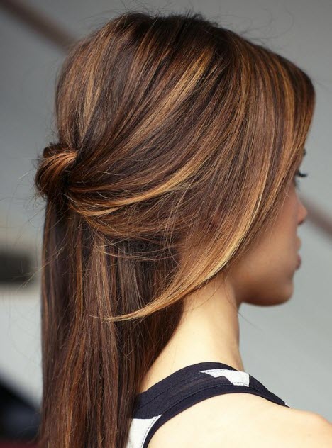 Frisur für langes Haar