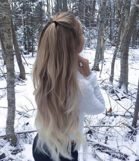 Foto mit langen Haaren