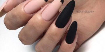 Matte Maniküre für lange Nägel