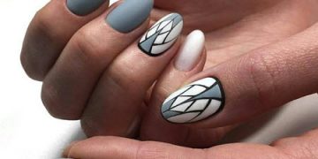 Fotomaniküre Geometrie 2024 für kurze und lange Nägel